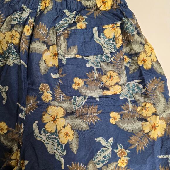 Allen Solly Blue Floral Print with Turtles Board Shorts size XL - Picture 8 of 10